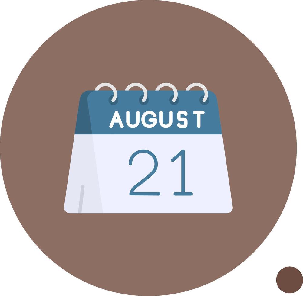 21st of August Long Circle Icon vector