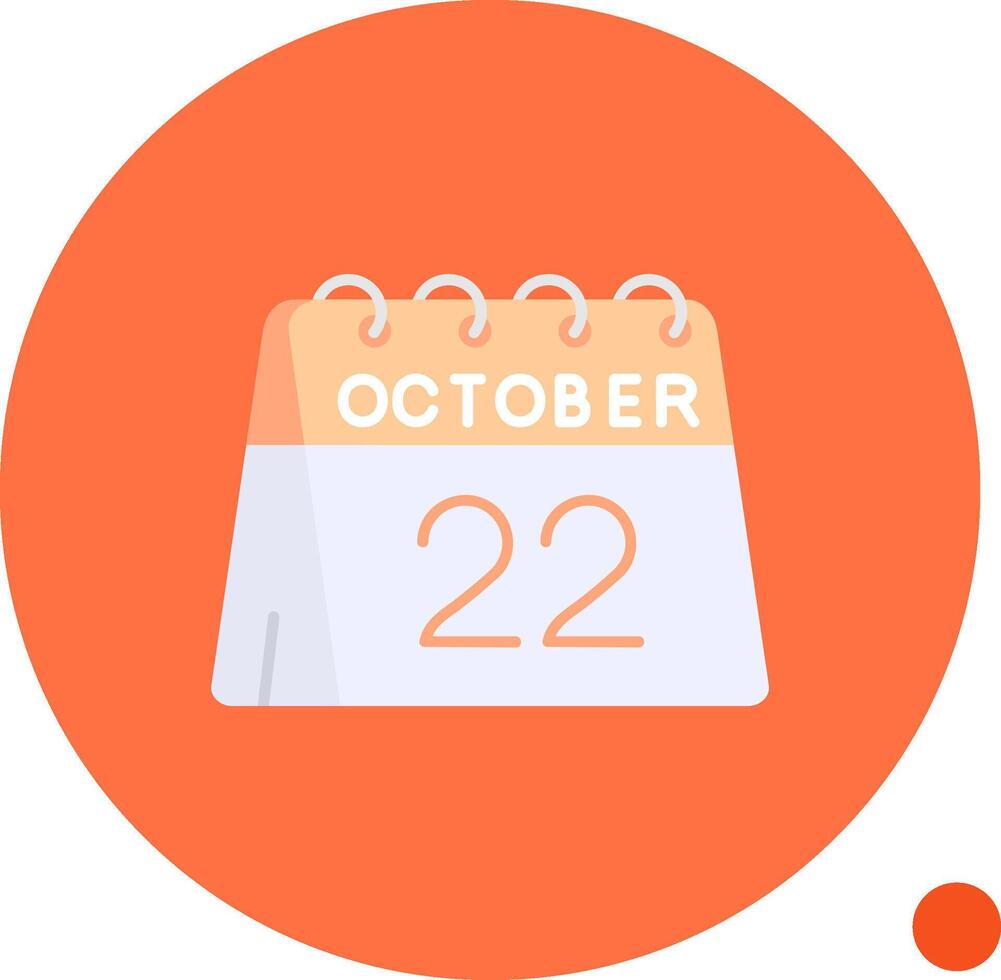 22nd of October Long Circle Icon vector