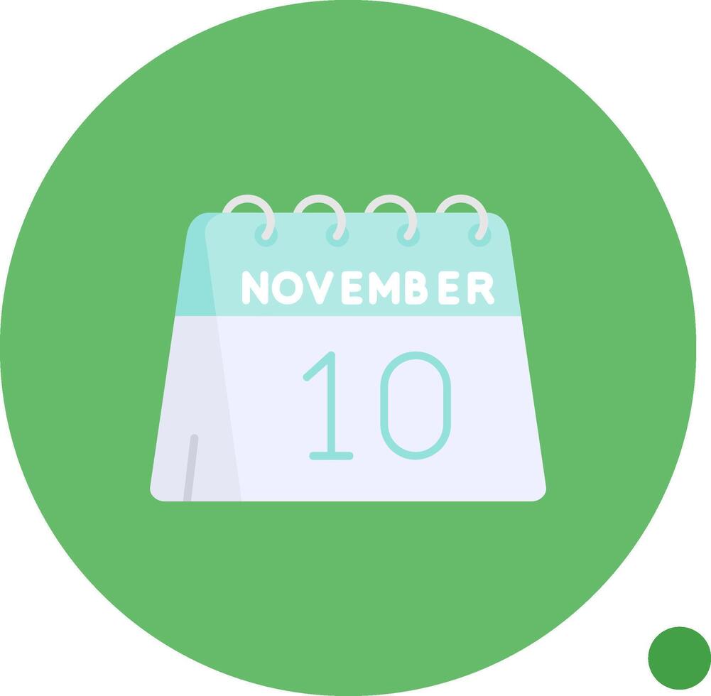 10 de noviembre largo circulo icono vector