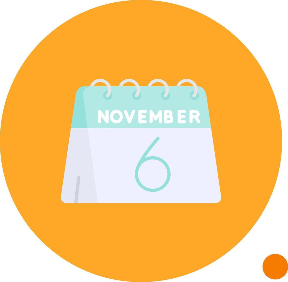 6th of November Long Circle Icon vector