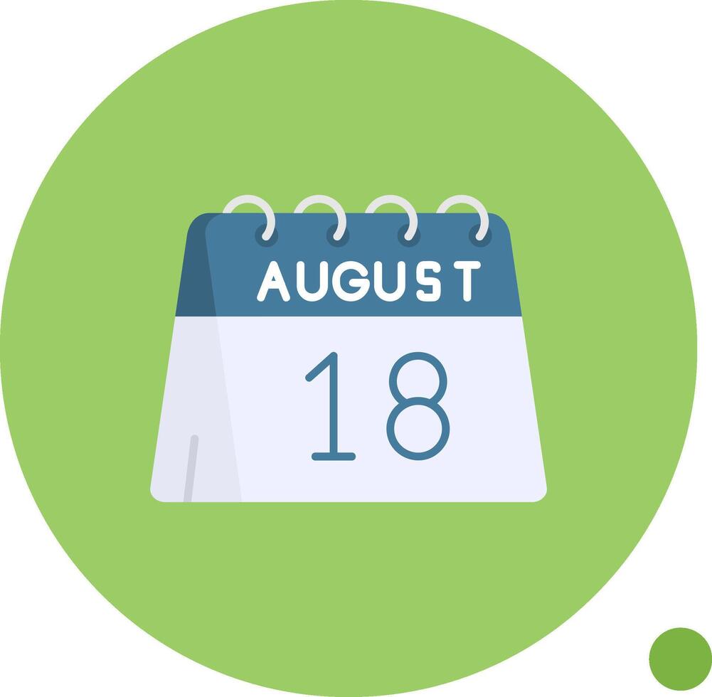 18th of August Long Circle Icon vector