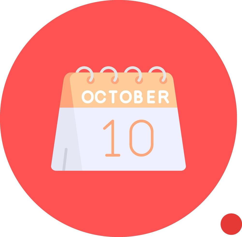 10 de octubre largo circulo icono vector