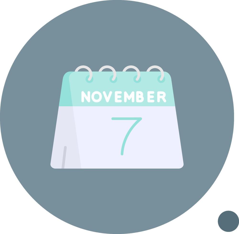 7th of November Long Circle Icon vector