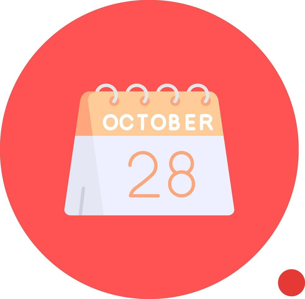 28th of October Long Circle Icon vector