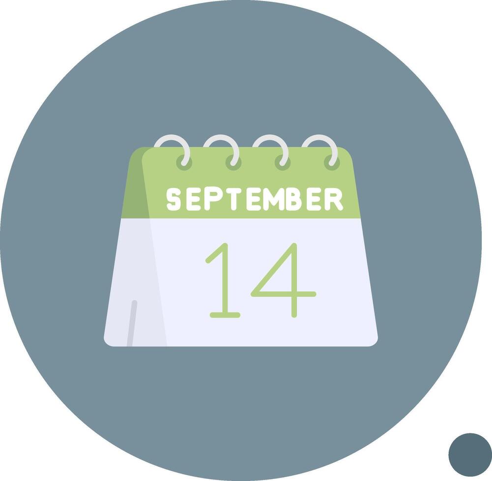 14th of September Long Circle Icon vector