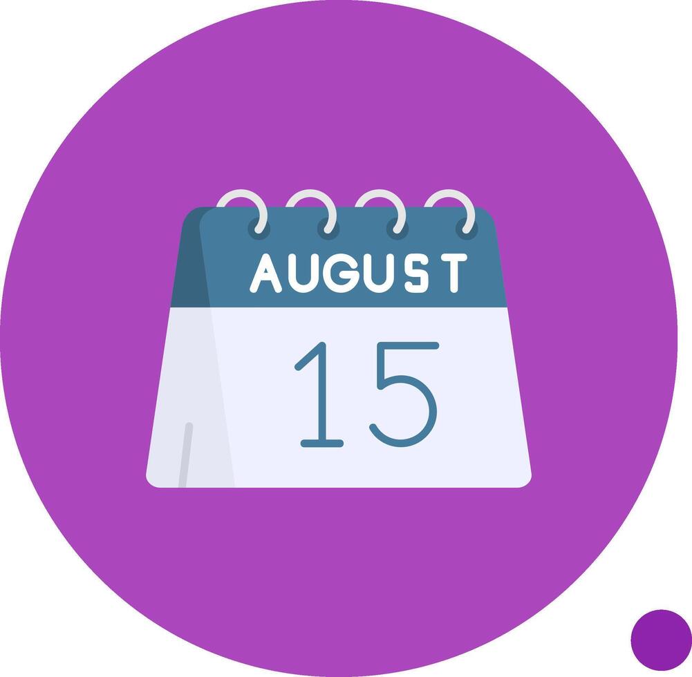 15th of August Long Circle Icon vector