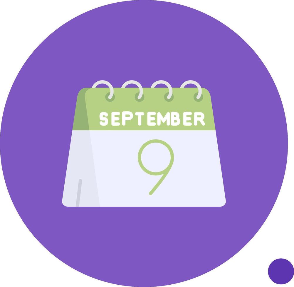 9th of September Long Circle Icon vector