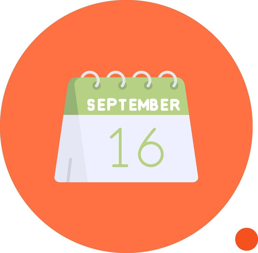 16th of September Long Circle Icon vector