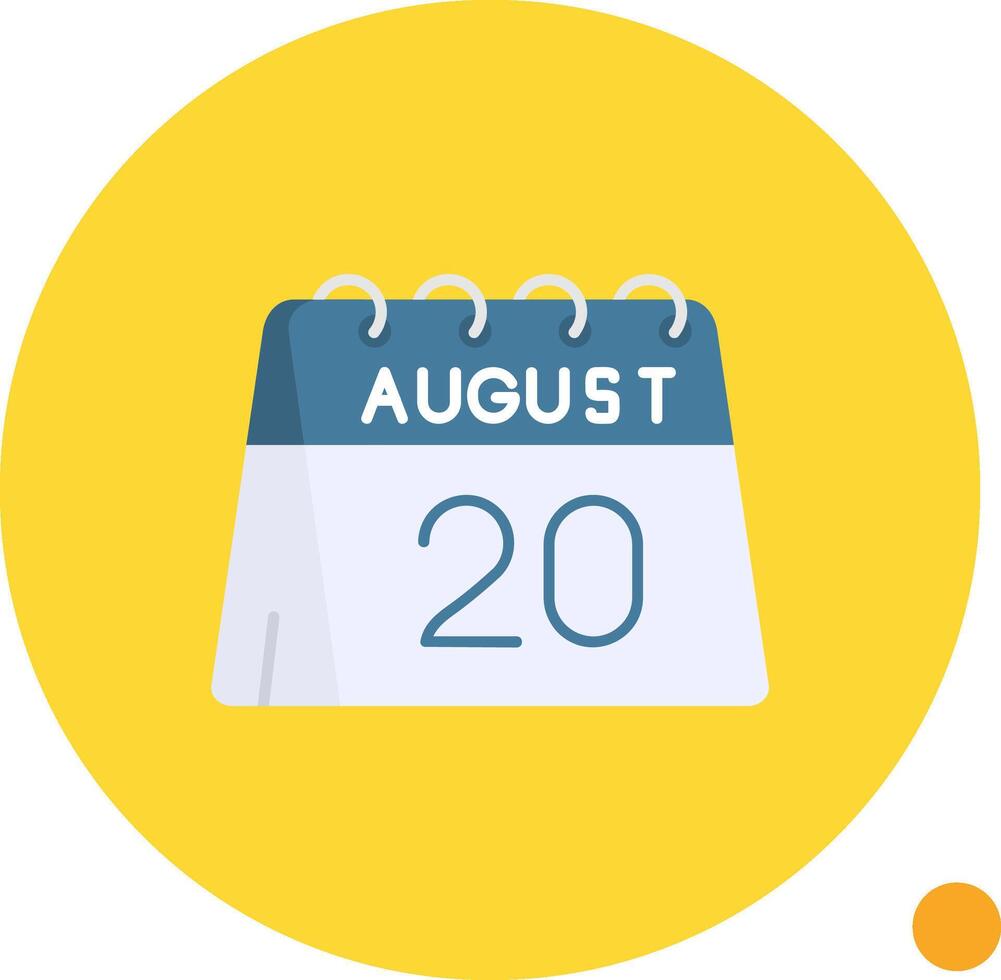 20th of August Long Circle Icon vector