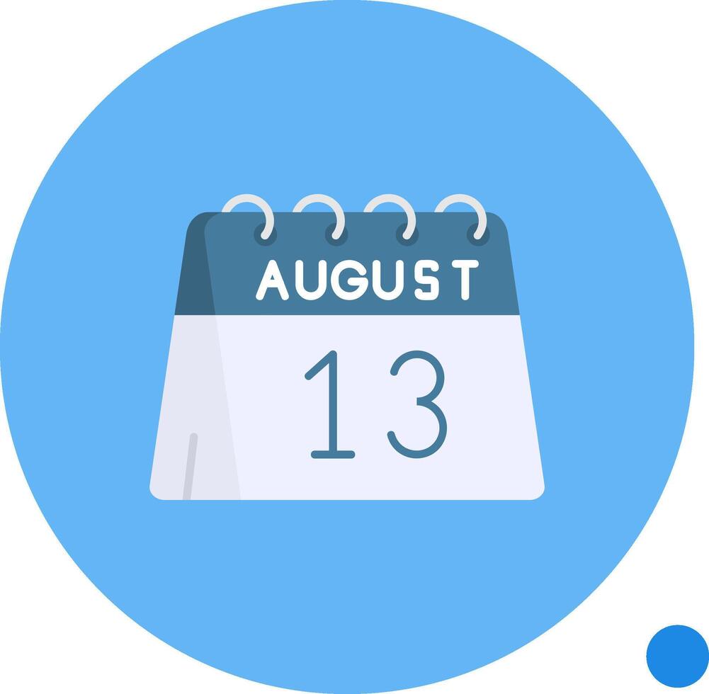 13th of August Long Circle Icon vector