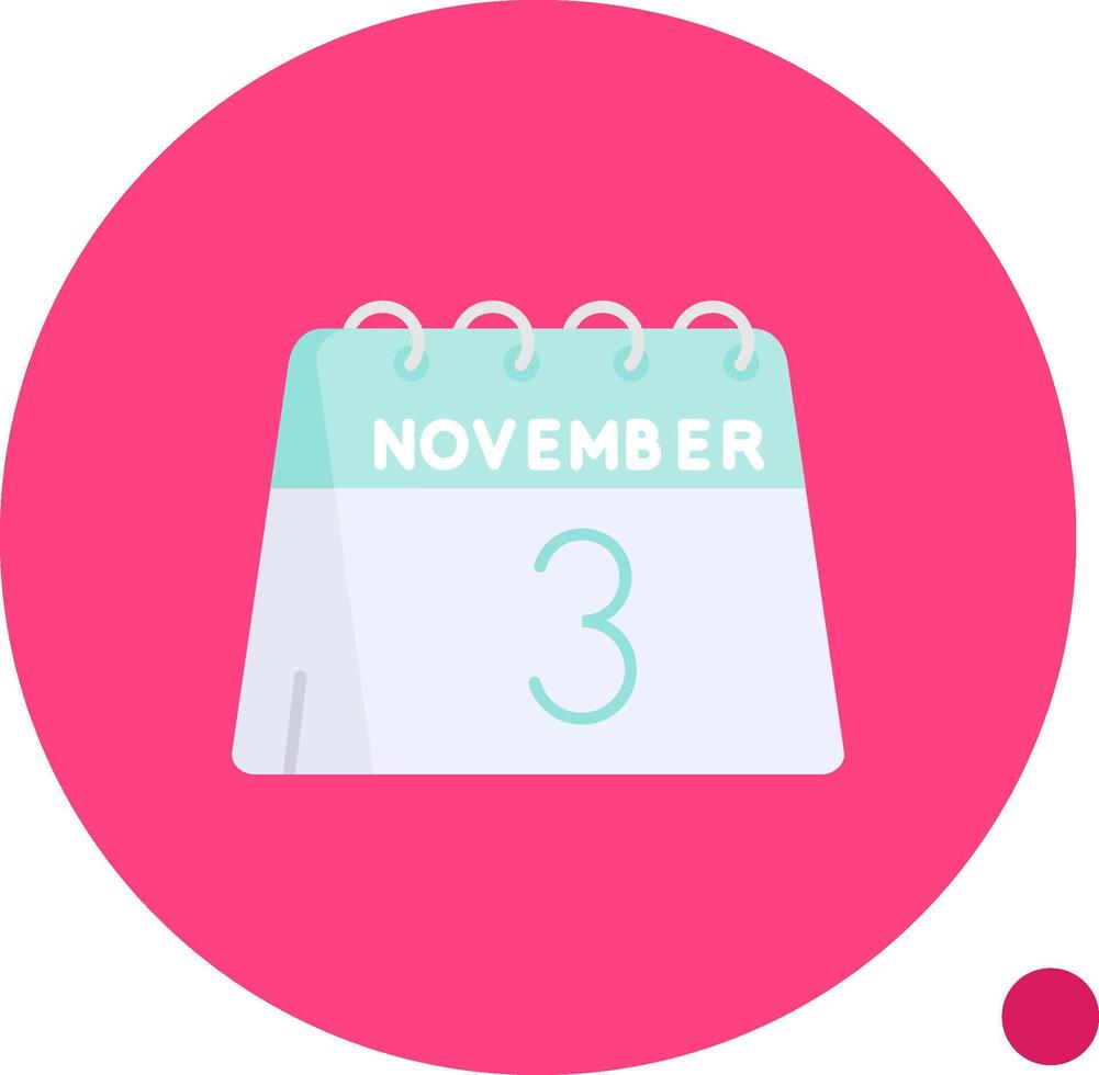 3rd of November Long Circle Icon vector