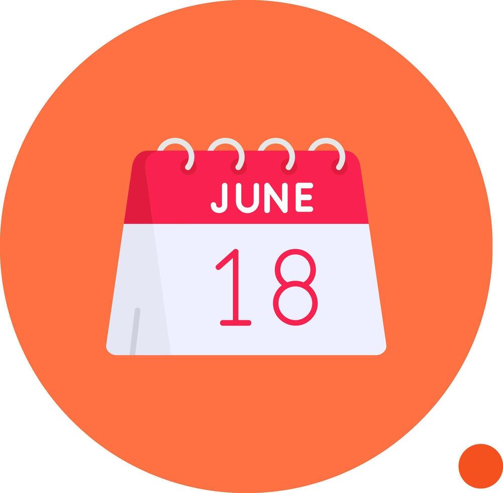 18th of June Long Circle Icon vector