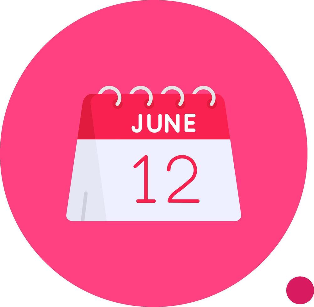 12th of June Long Circle Icon vector