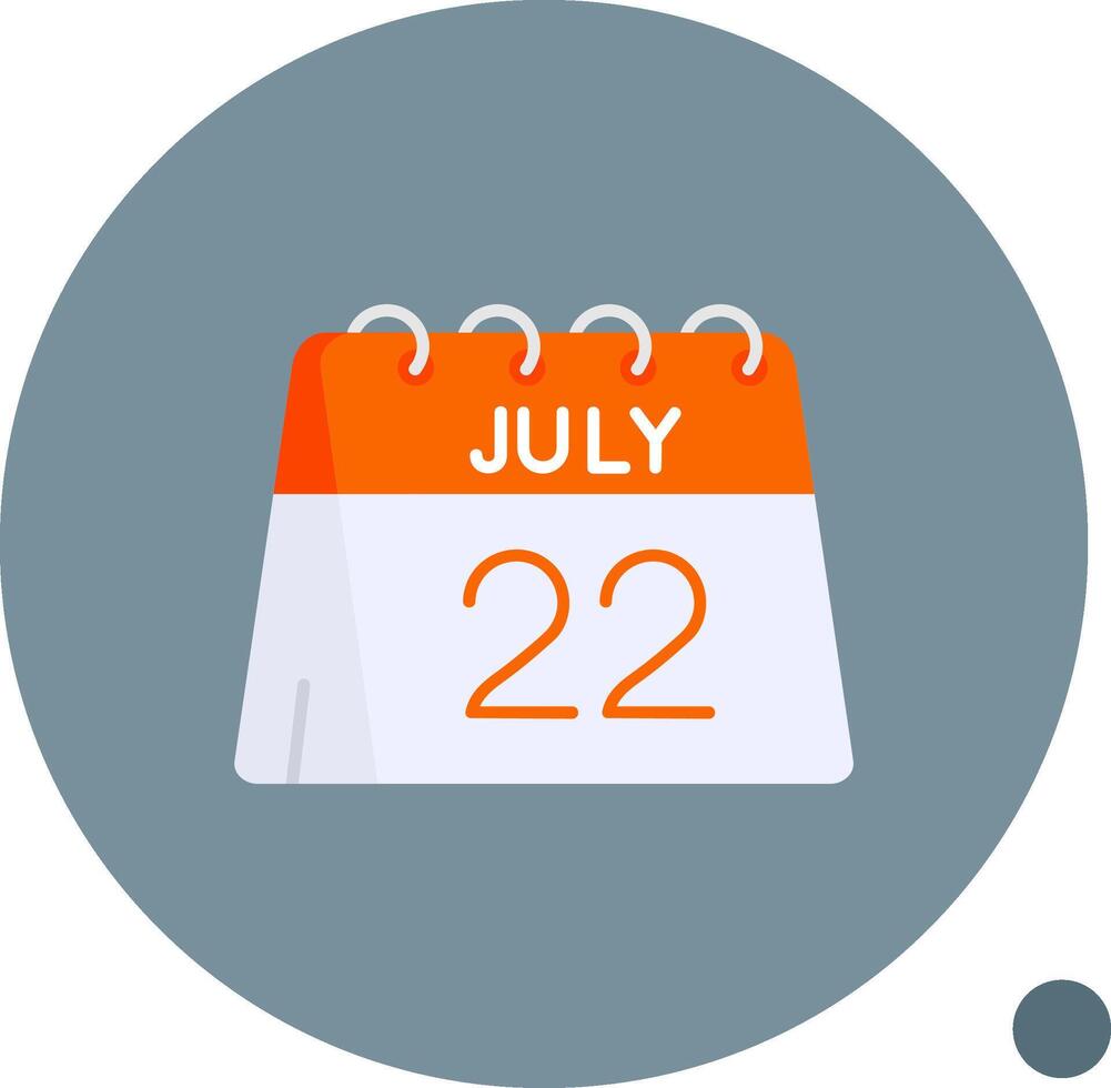 22nd of July Long Circle Icon vector
