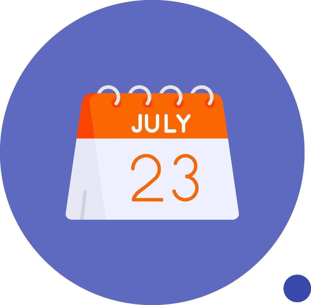 23rd of July Long Circle Icon vector