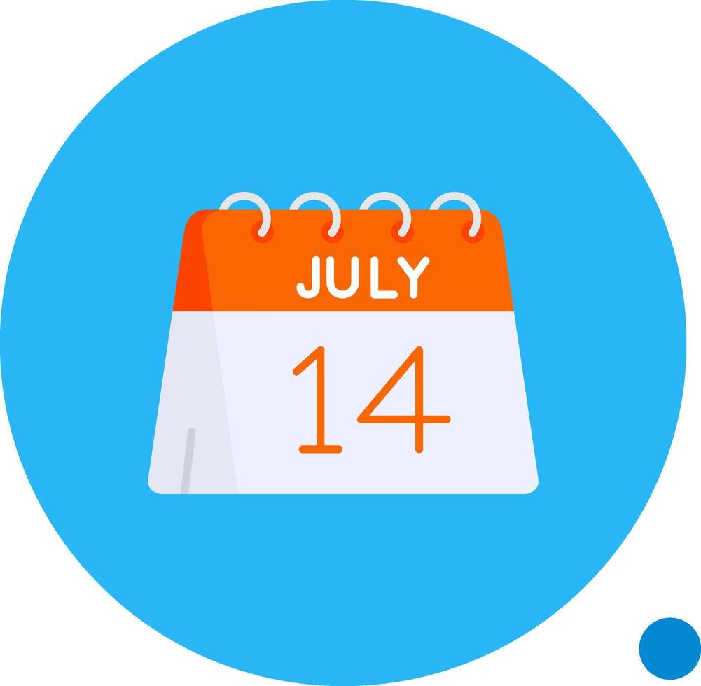 14th of July Long Circle Icon vector