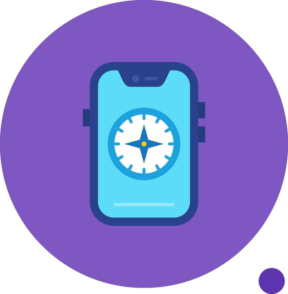 Compass Long Circle Icon vector