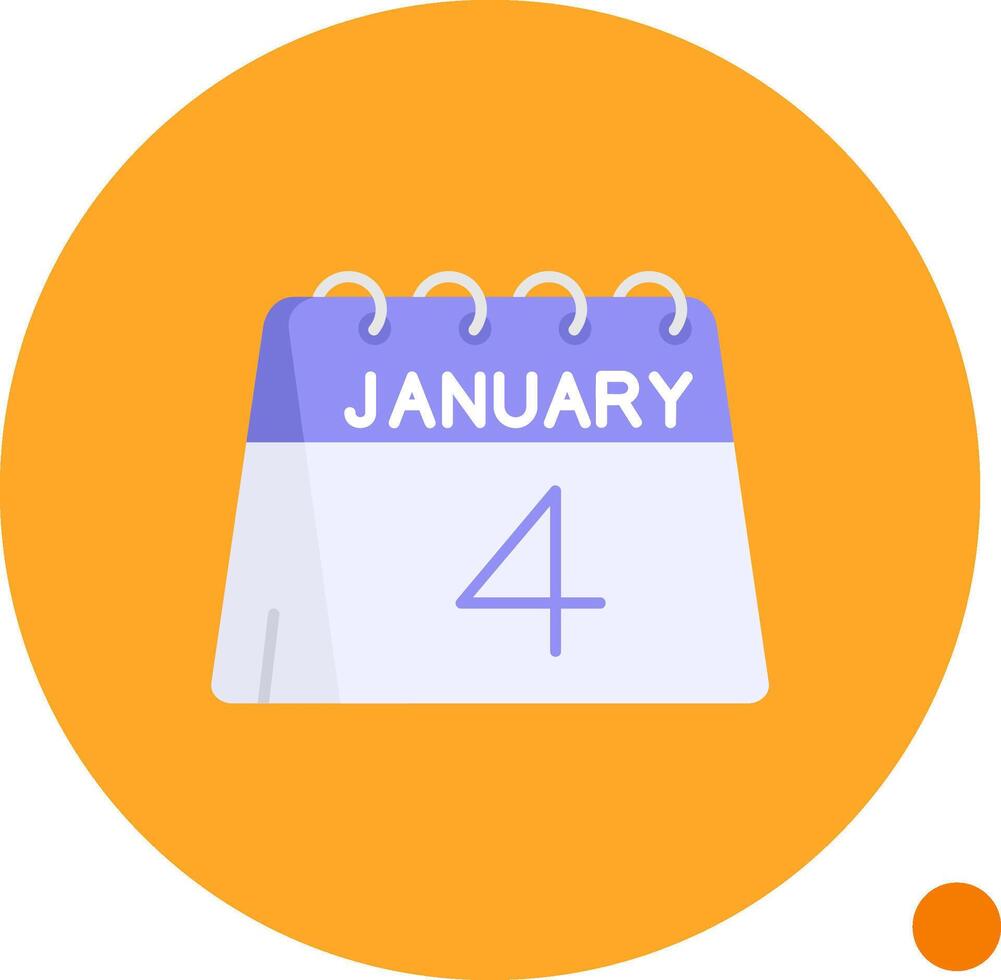 4th of January Long Circle Icon vector