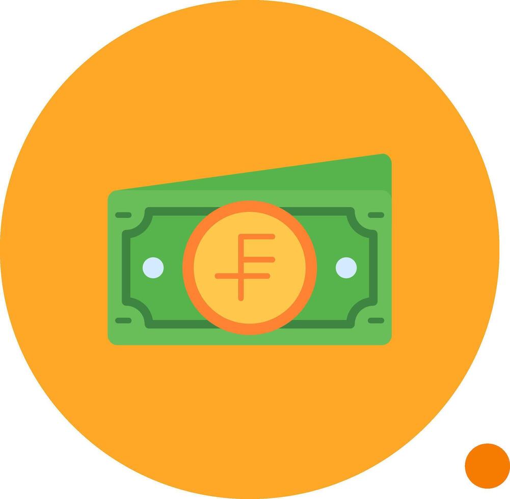 Swiss franc Long Circle Icon vector