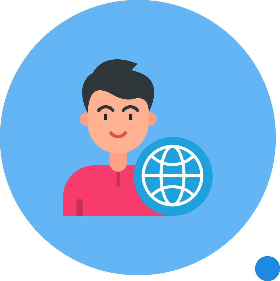 Global Long Circle Icon vector