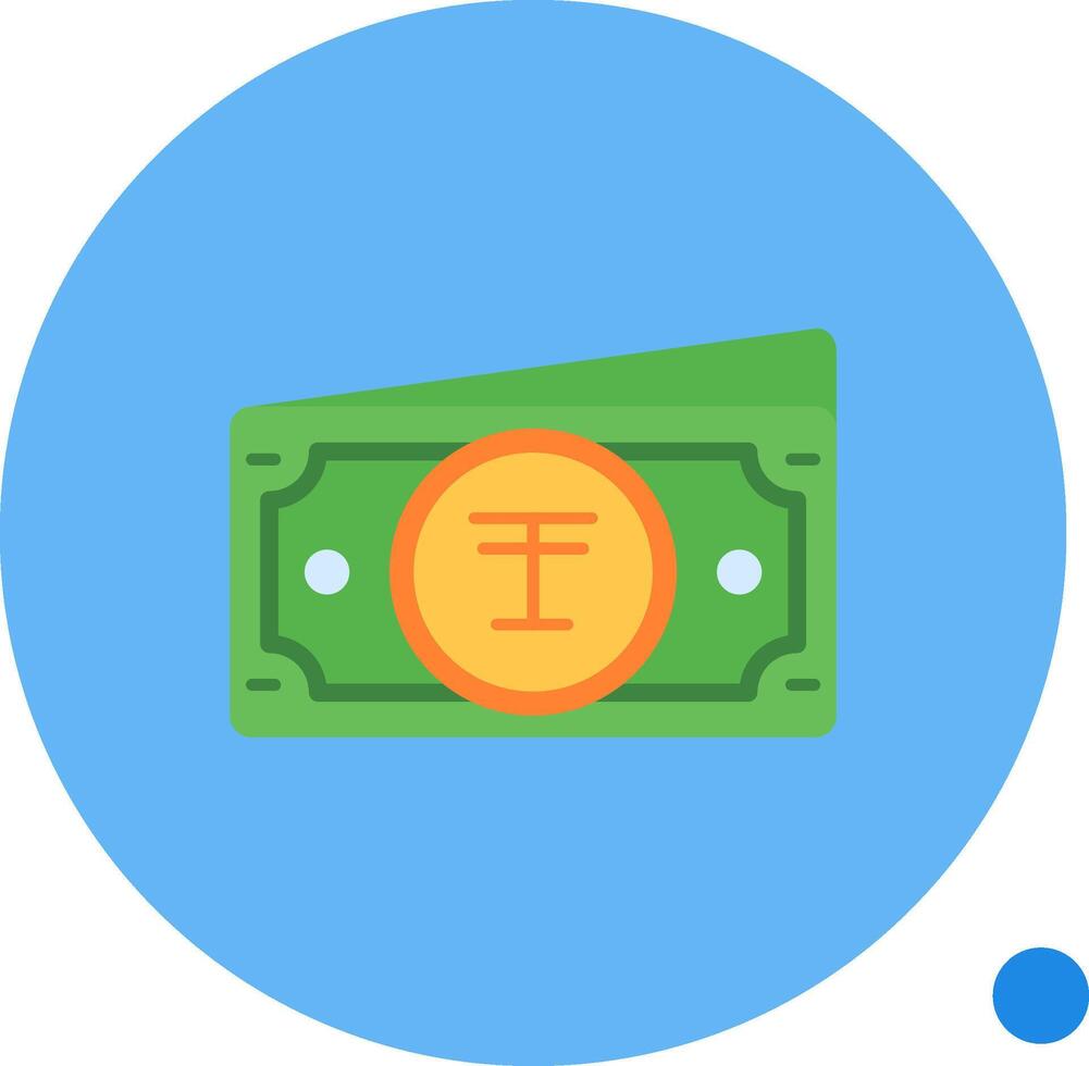 tenge largo circulo icono vector