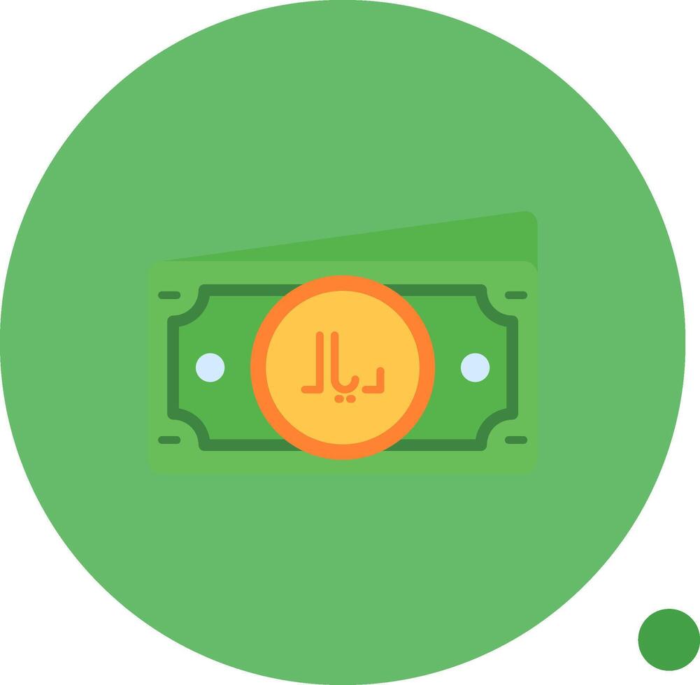 Riyal Long Circle Icon vector