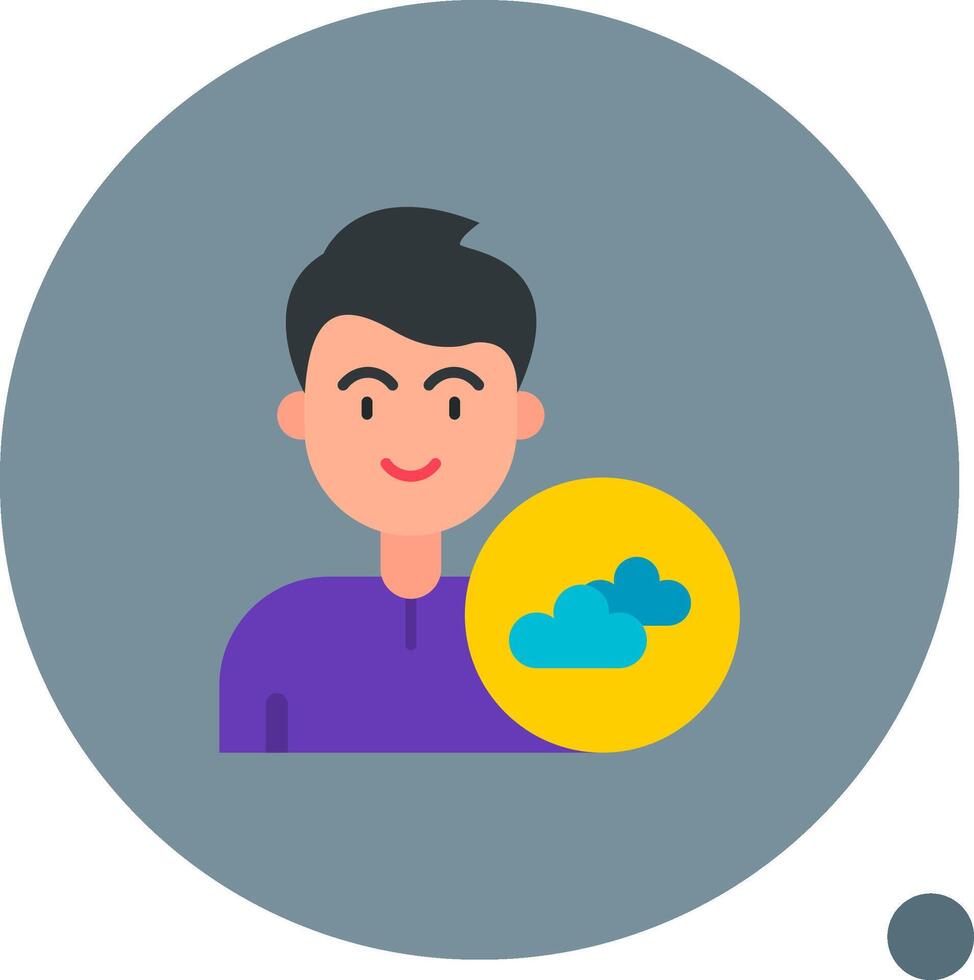 Cloud Long Circle Icon vector
