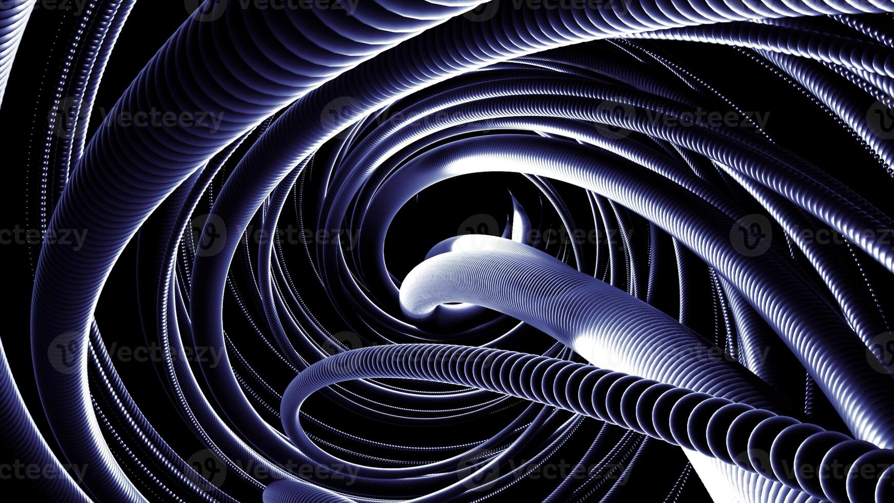 Abstract background with alien tentacles spinning on a black background. Design. Scientific, technological, sci-fi, horror pattern of extraterrestrial creature. photo