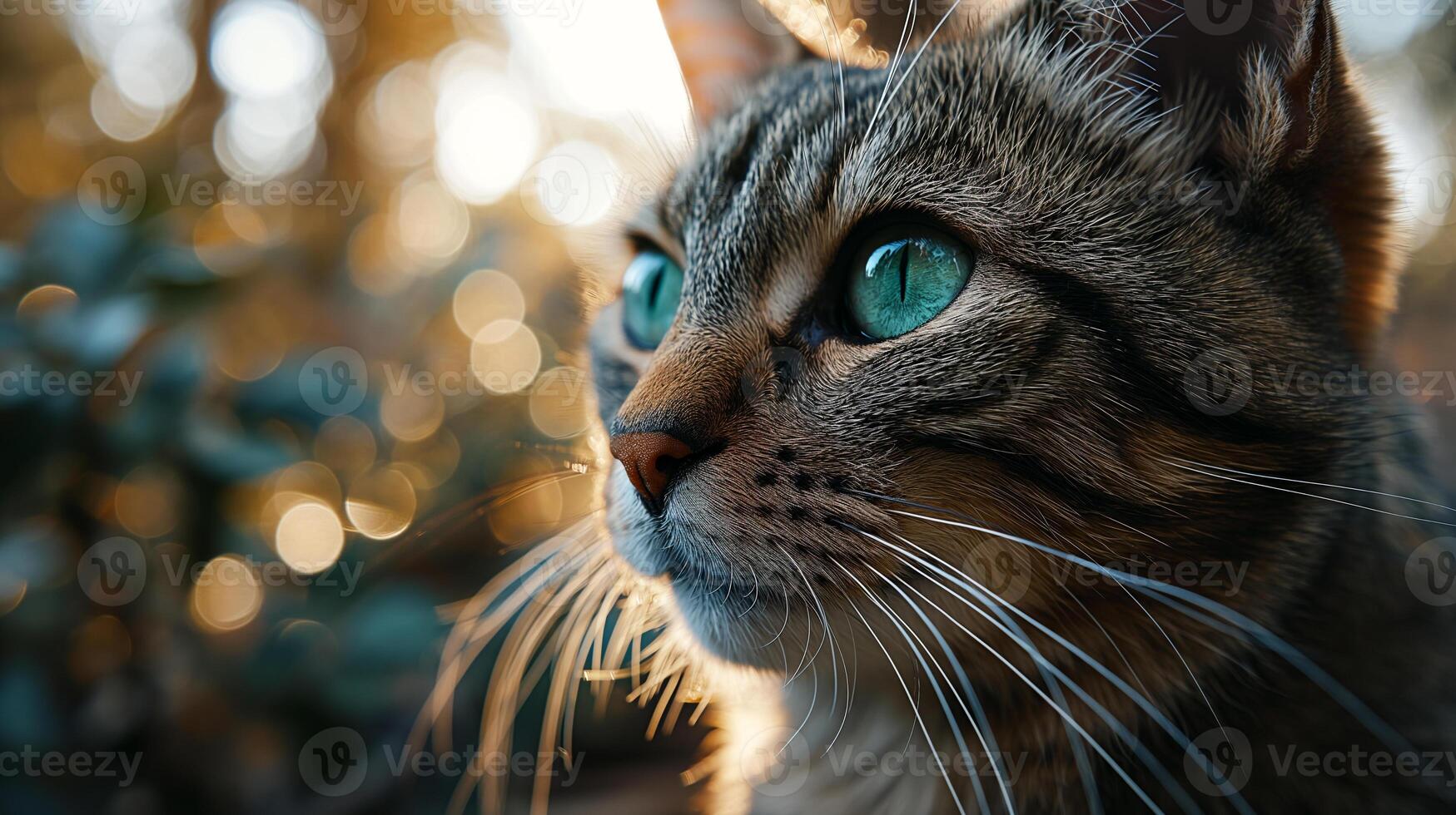 AI generated A portrait of an adorable fluffy kitten, butterfly resting on its nose, emerald eyes focused photo