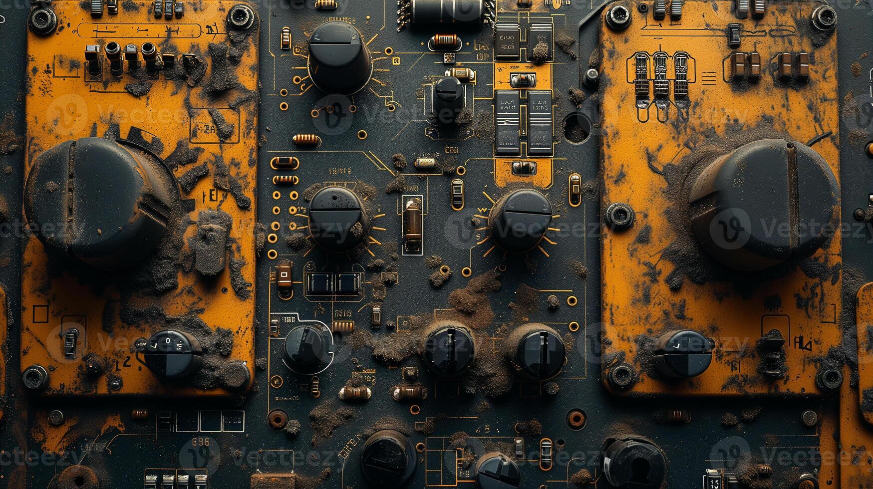 AI generated High-resolution, macro shot of a computer chip photo