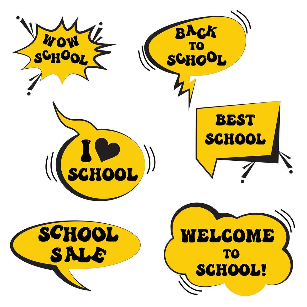 set of cowith sound text effects. Design element for poster, card, banner, flyer. Vector illustrationmic style speech bubbles