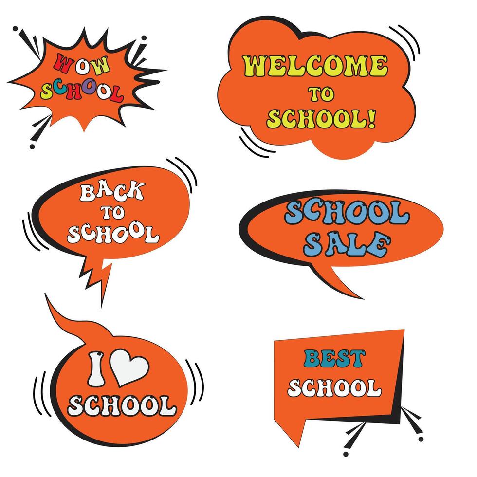 set of cowith sound text effects. Design element for poster, card, banner, flyer. Vector illustrationmic style speech bubbles