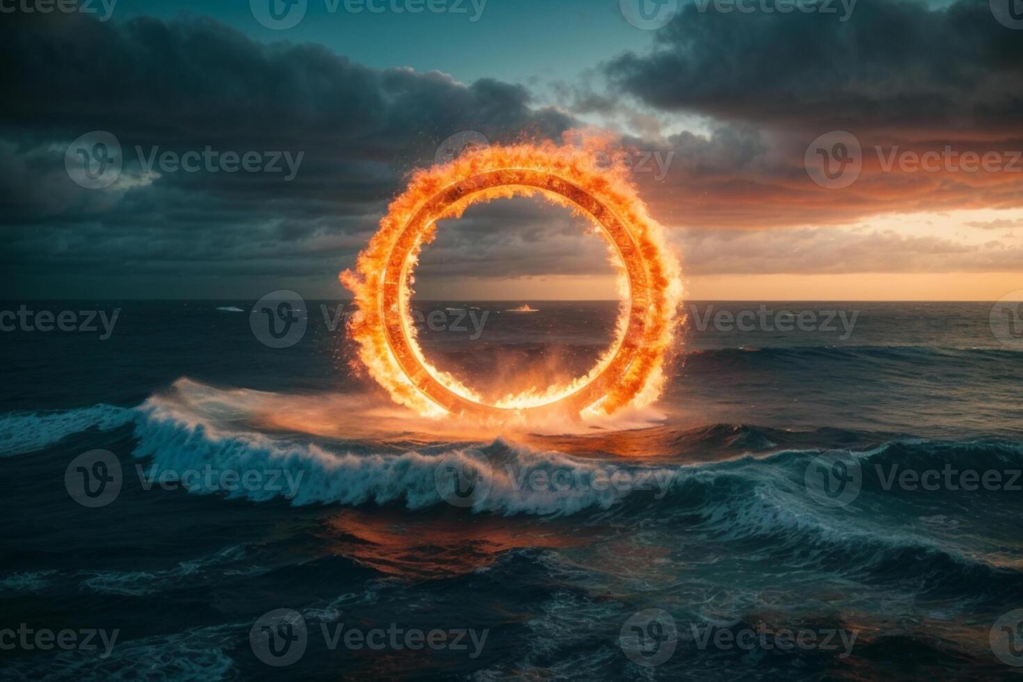 anillo de fuego. ai generado foto