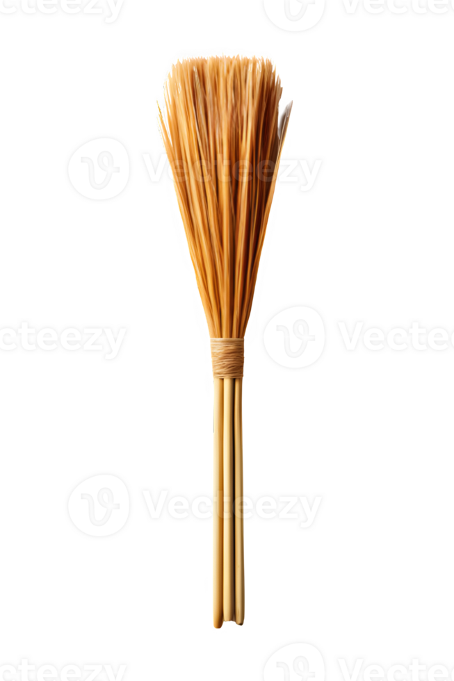 broom stick isolated on transparent background ,witch broom cut out png ,generative ai