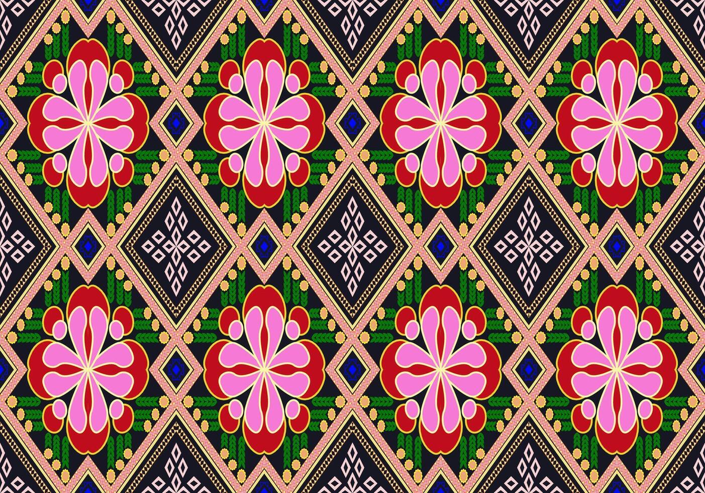 Ethnic abstract ikat. Seamless pattern in tribal, folk embroidery. Aztec geometric art ornament print.Design for carpet, wallpaper, clothing, wrapping, fabric, cover, textile.Style maxican,indain vector