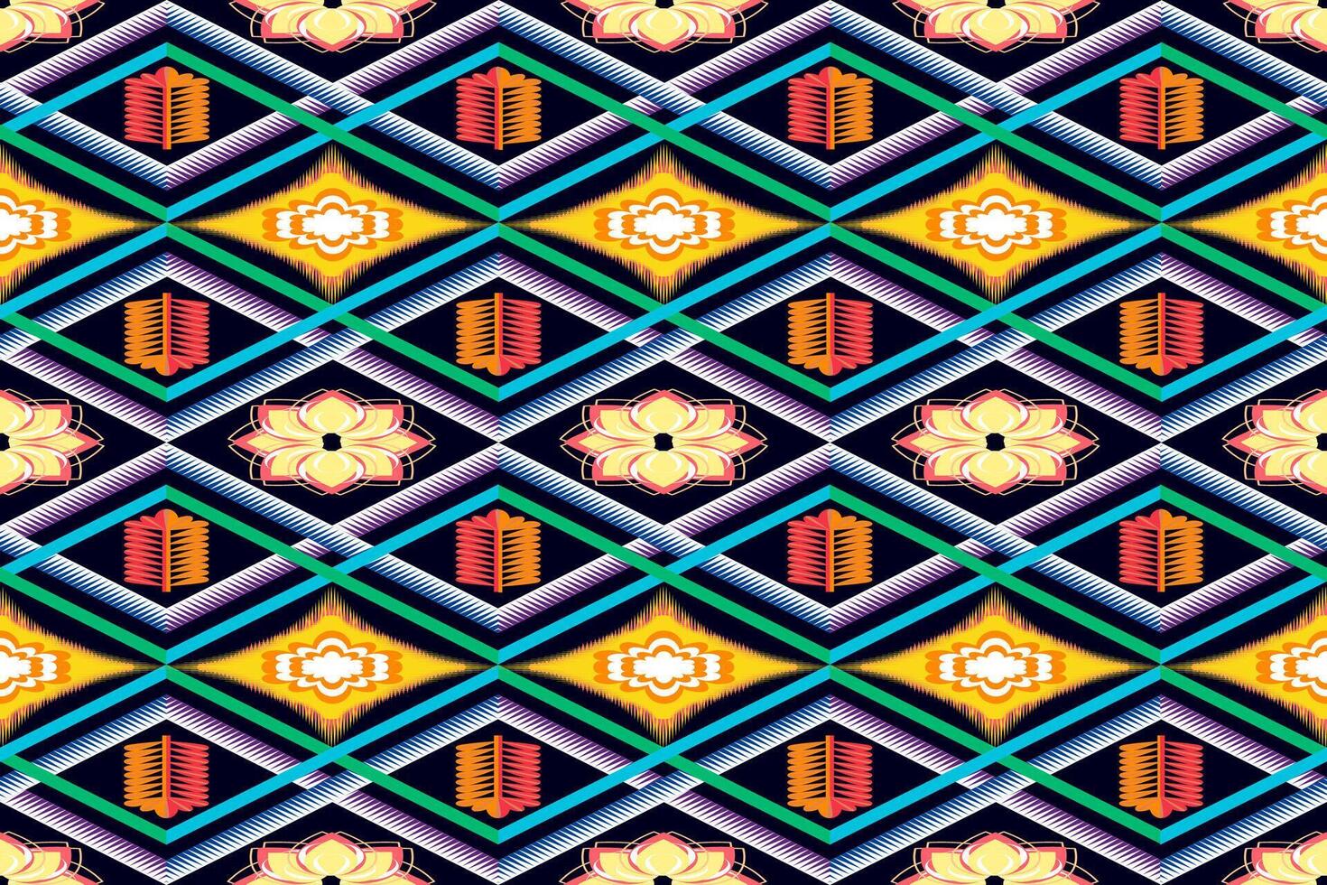 étnico resumen ikat. sin costura modelo en tribal, gente bordado. azteca geométrico Arte ornamento diseño de impresión para alfombra, fondo de pantalla, ropa, envase, tela, cubrir, estilo.textil maxican,indain vector