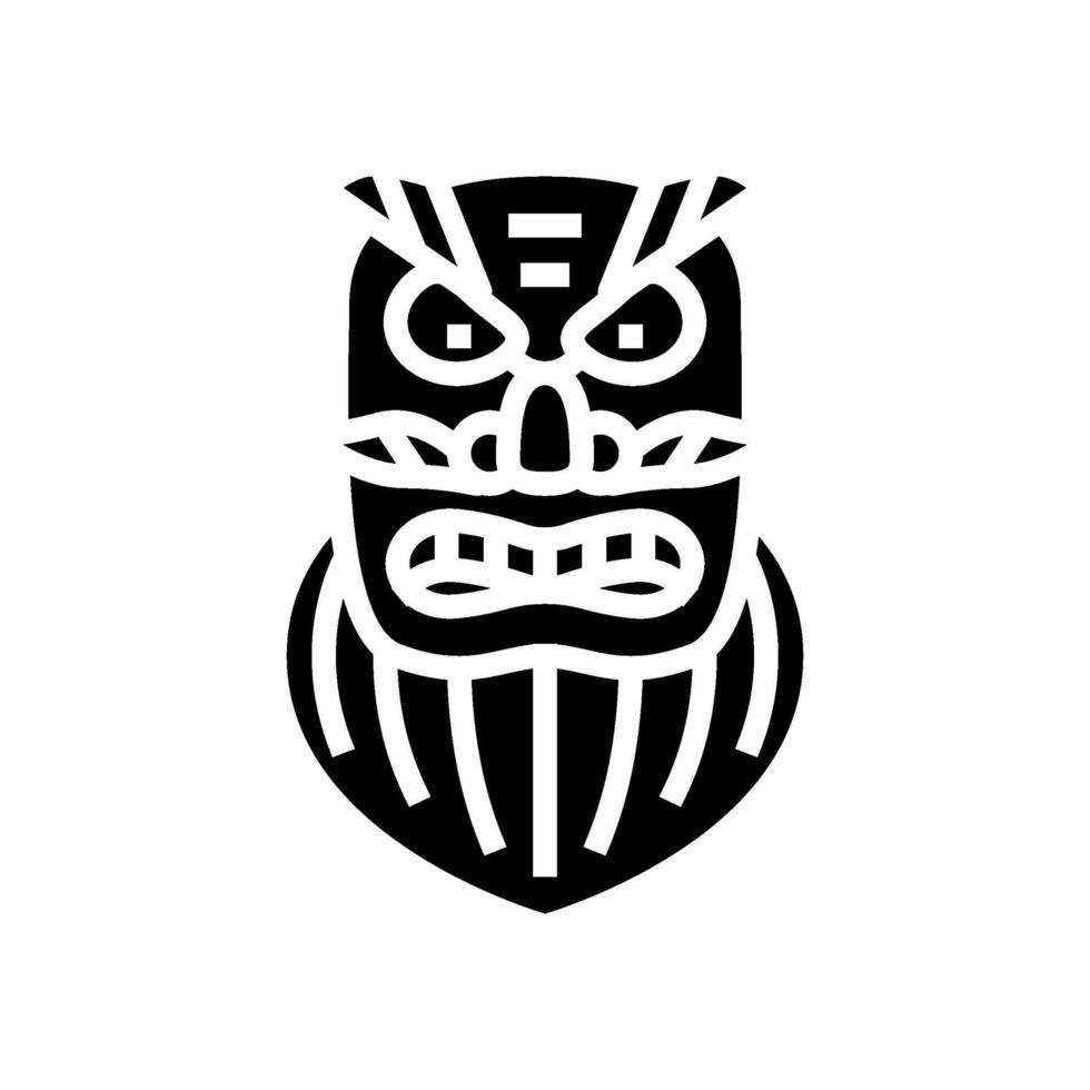 kagura dance mask shintoism glyph icon vector illustration