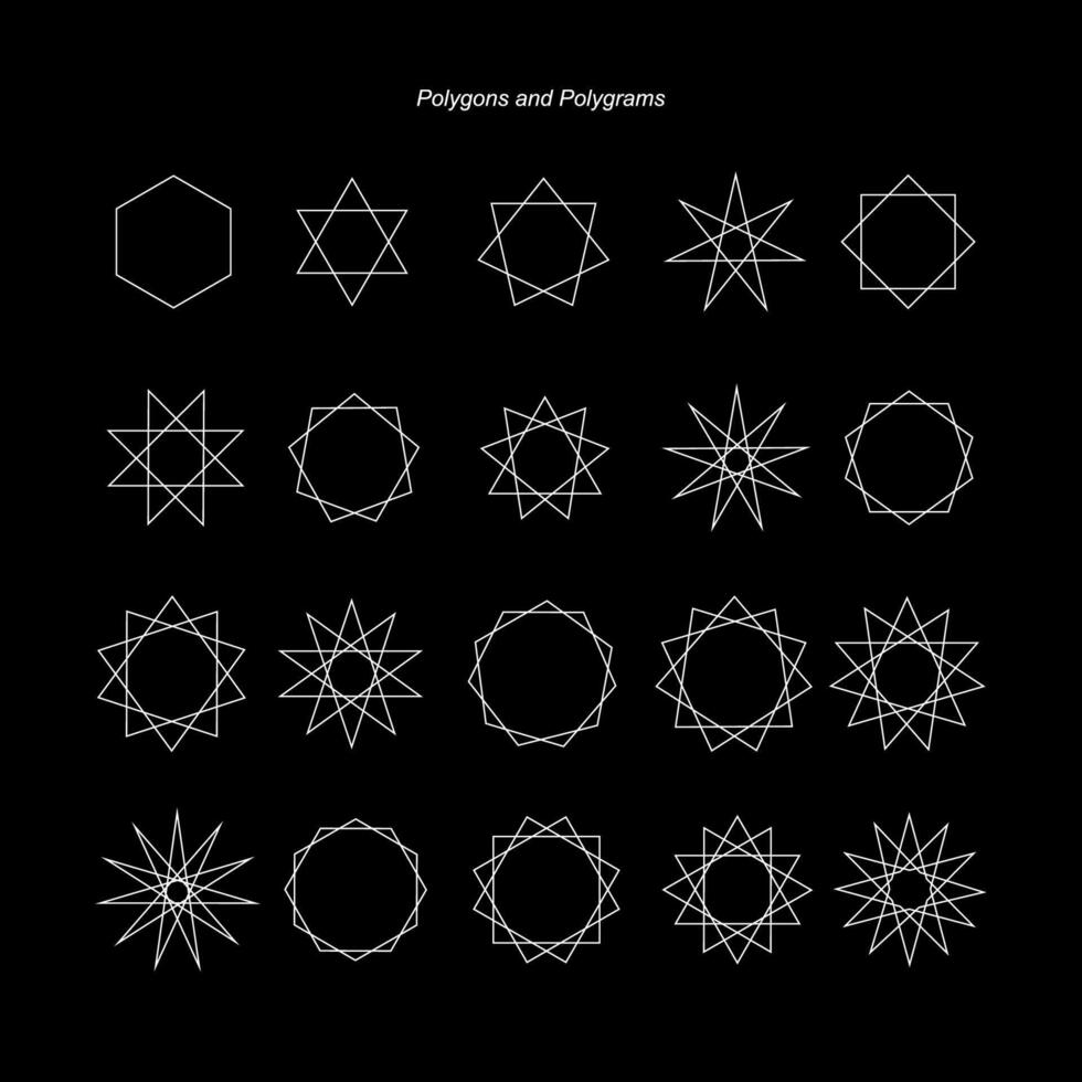 polígonos y poligramas sagrado geometría vector