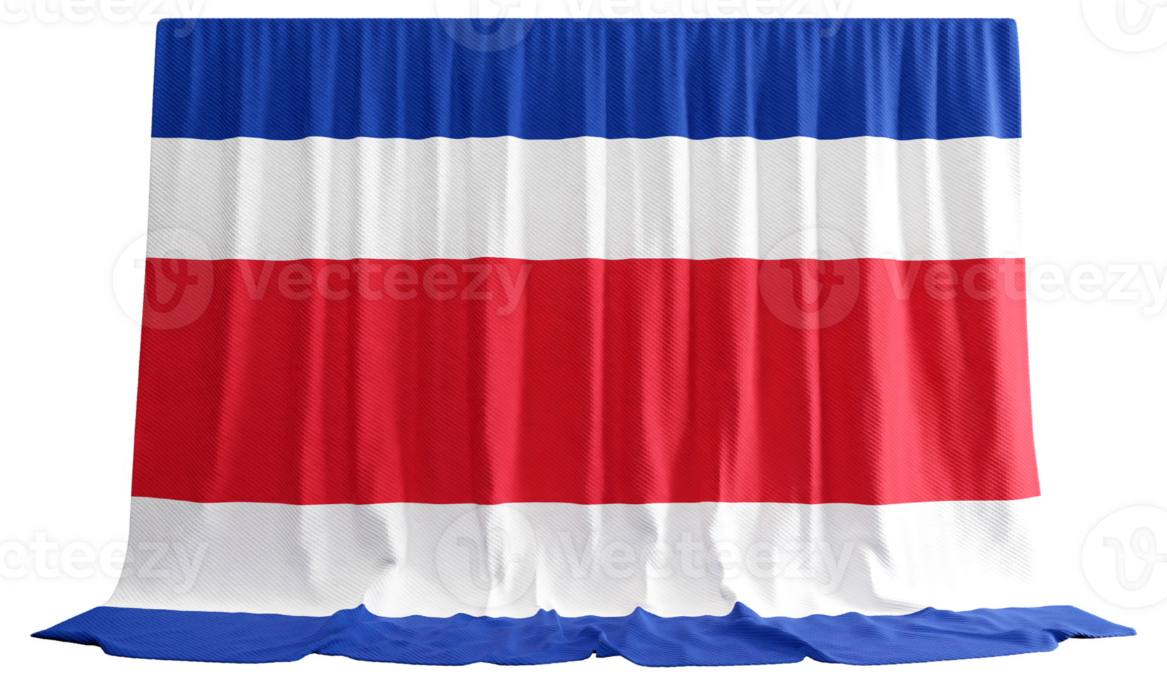 costa rican flagga ridå i 3d tolkning costa ricas naturlig undrar png