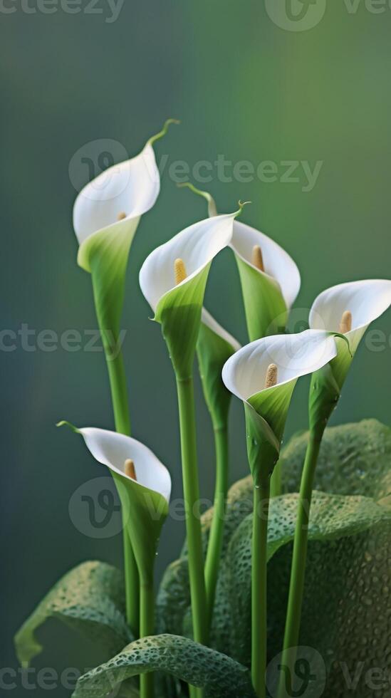 ai generativo calla lirio planta verde hojas foto