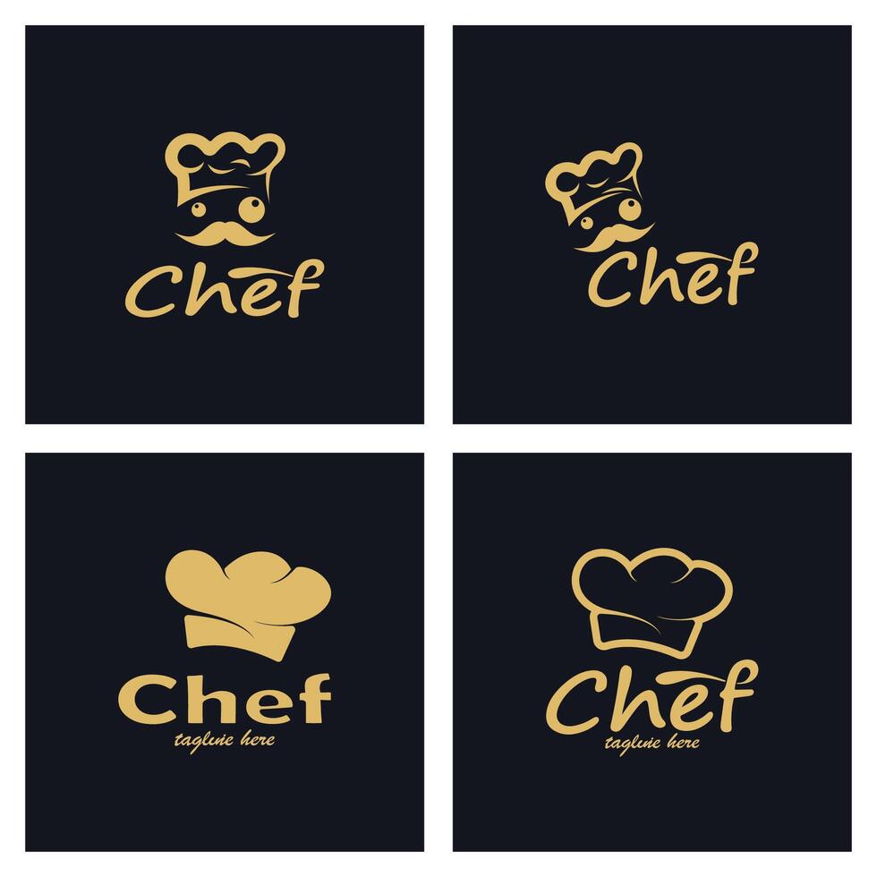 professional logo chef or kitchen chef hat.for business,home cook,and restaurant chef.bakery,vector vector