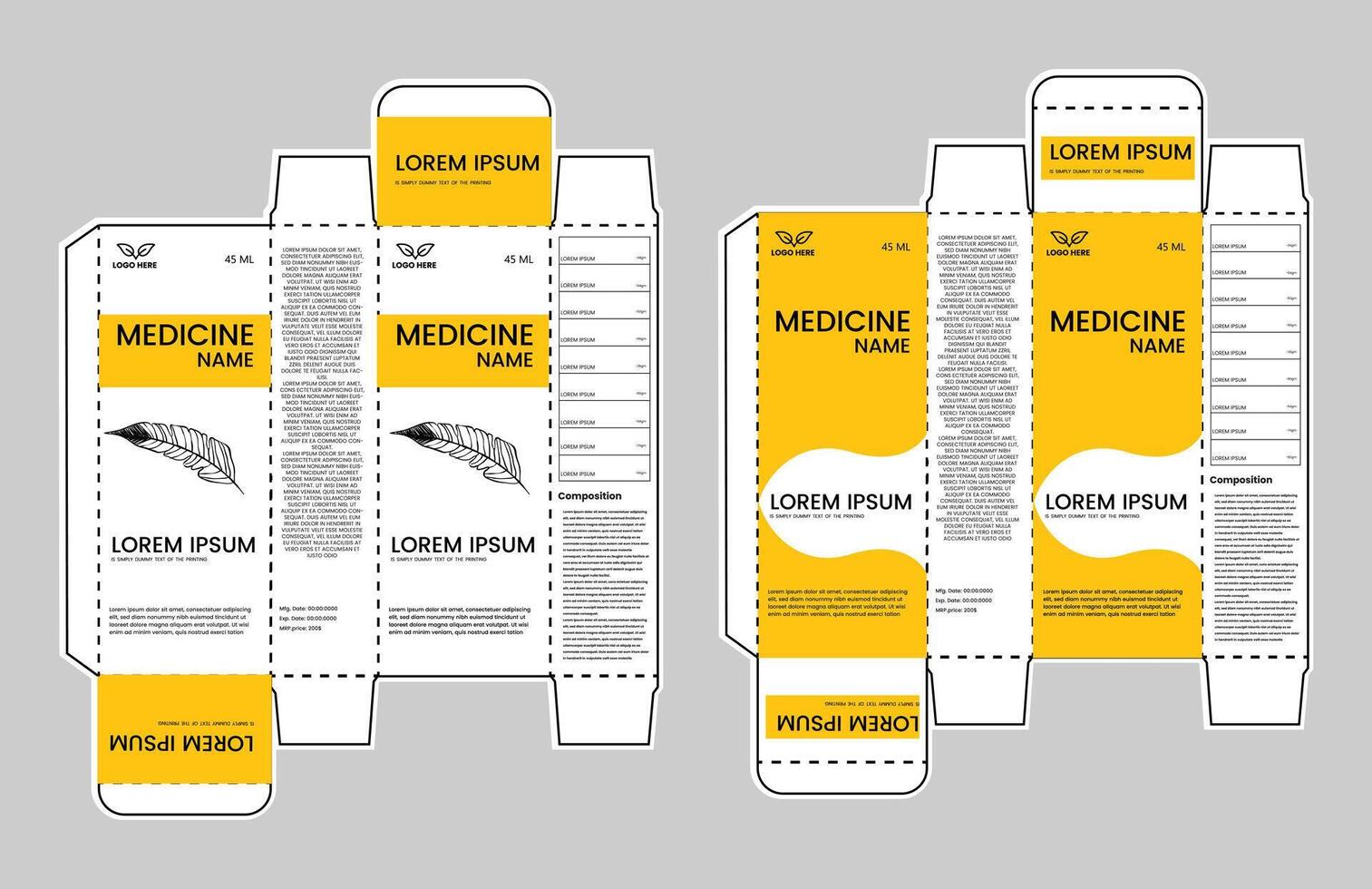 medicina paquete caja diseño. cuidado de la salud medicina caja paquete creativo diseño. medicina caja vector diseño.web