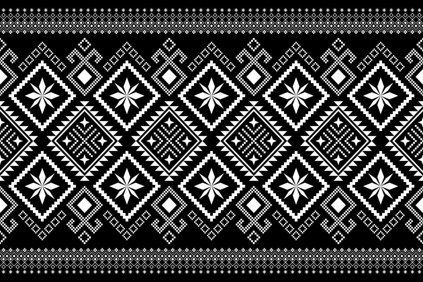 Nature vintages cross stitch traditional ethnic pattern paisley flower Ikat background abstract Aztec African Indonesian Indian seamless pattern for fabric print cloth dress carpet curtains and sarong vector