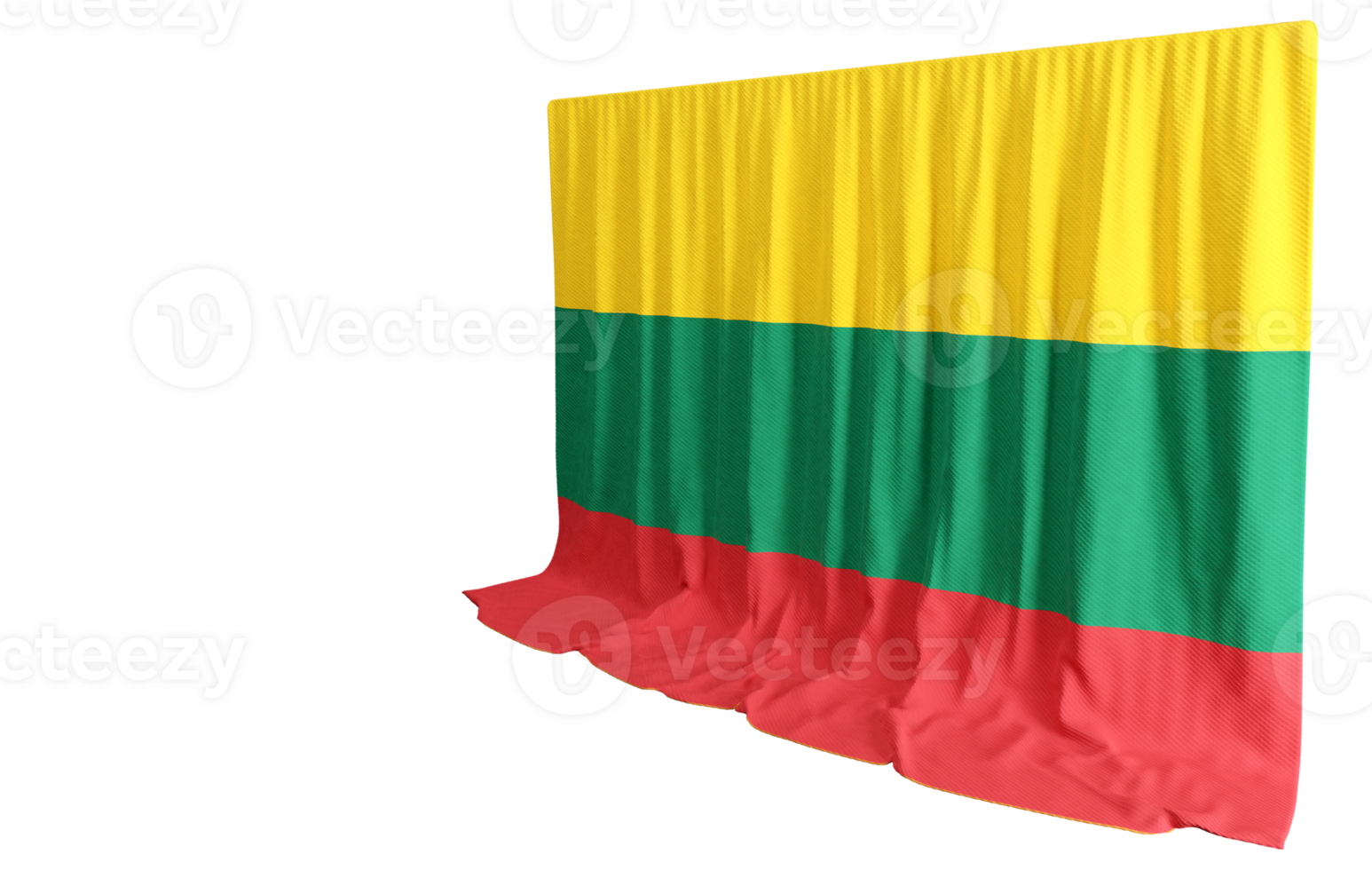 Litouwen vlag gordijn in 3d renderen vieren Litouwen rijk erfgoed png