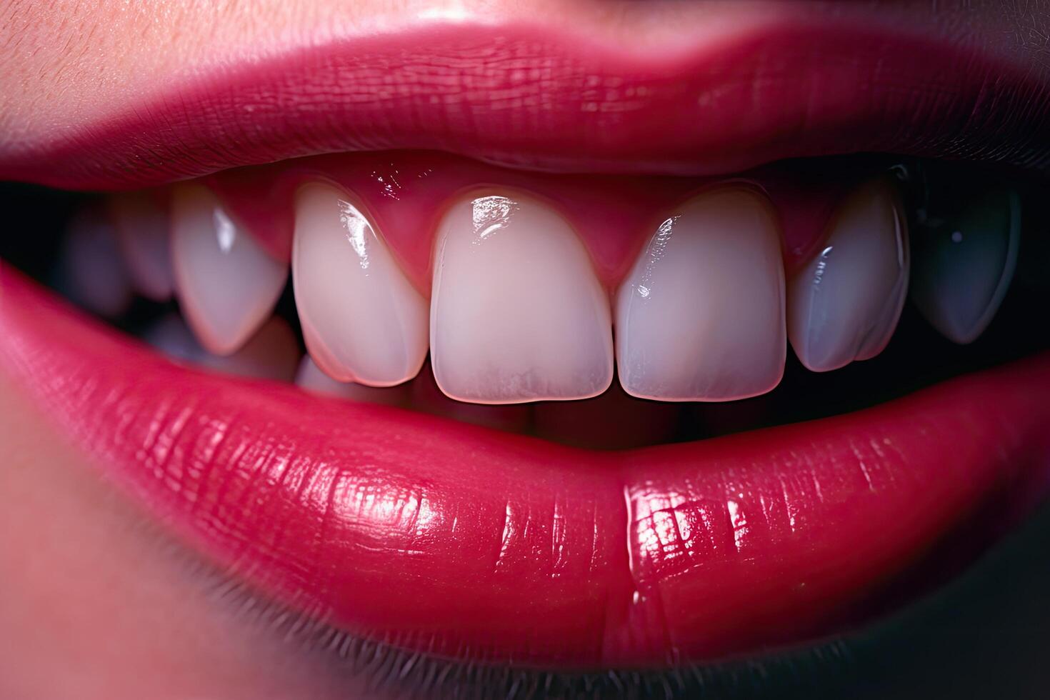 Woman smiling closeup smiling, beautiful teeth against abstract background,Teeth whitening. Dental clinic patient photo