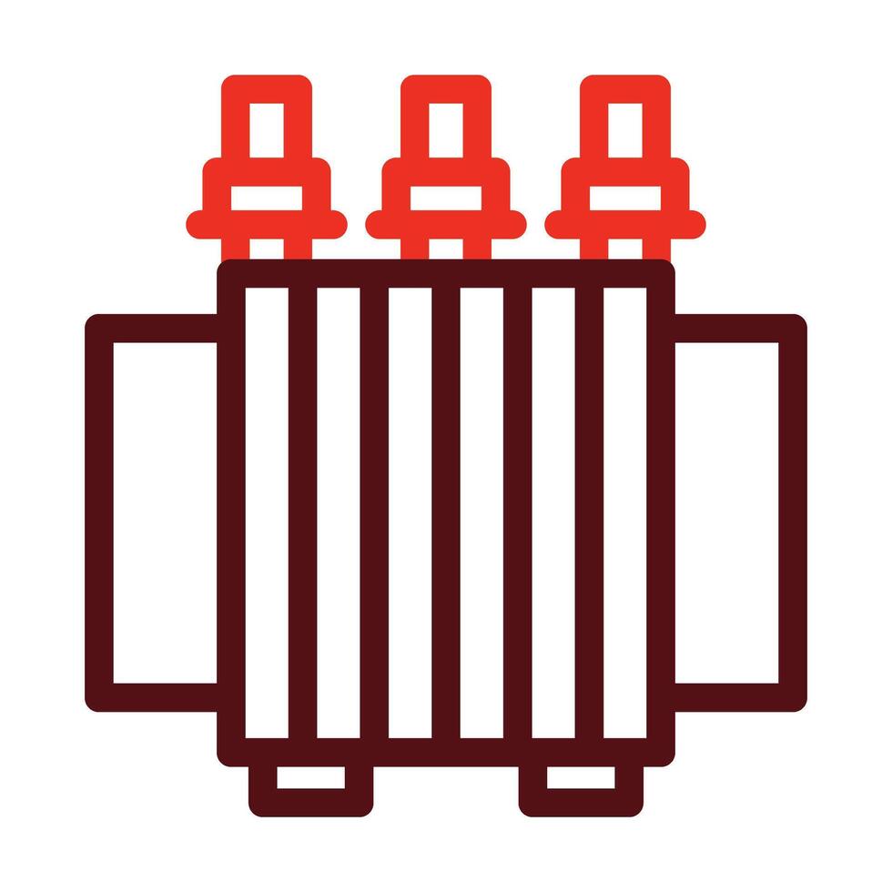 Power Transformer Vector Thick Line Two Color Icons For Personal And Commercial Use.
