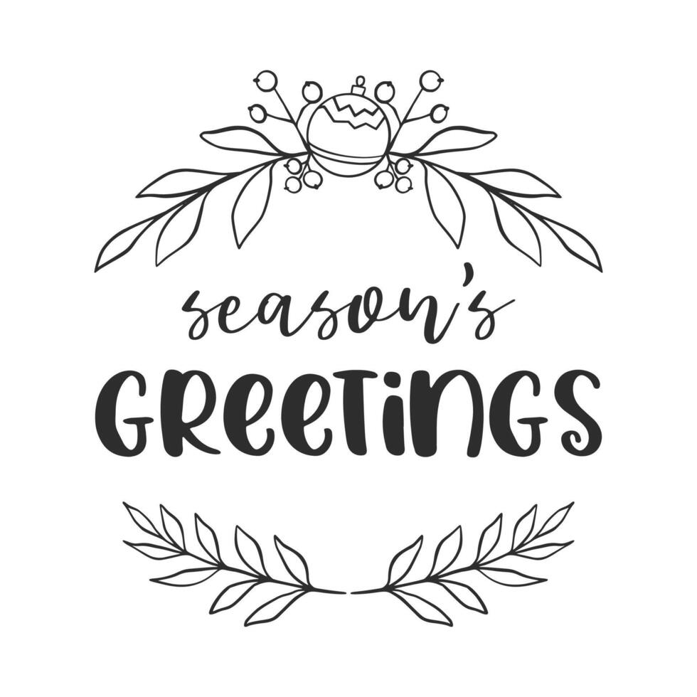 ArChristmas Sign Design. Christmas vector ink illustration. Creative typography for Holiday greeting cards, banner, decoration.