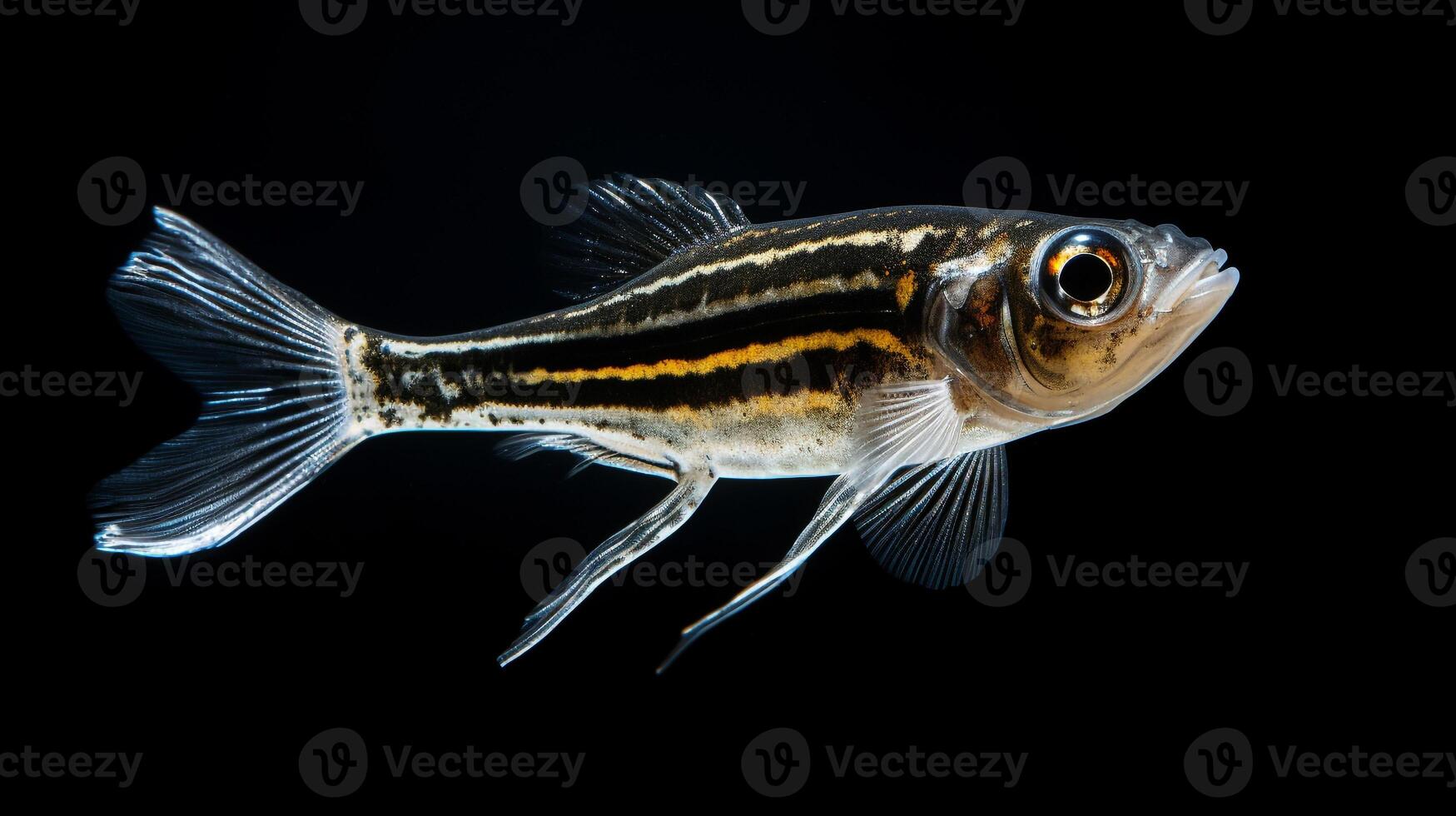 Wildlife photography of Photo of Zebrafish. Generative AI