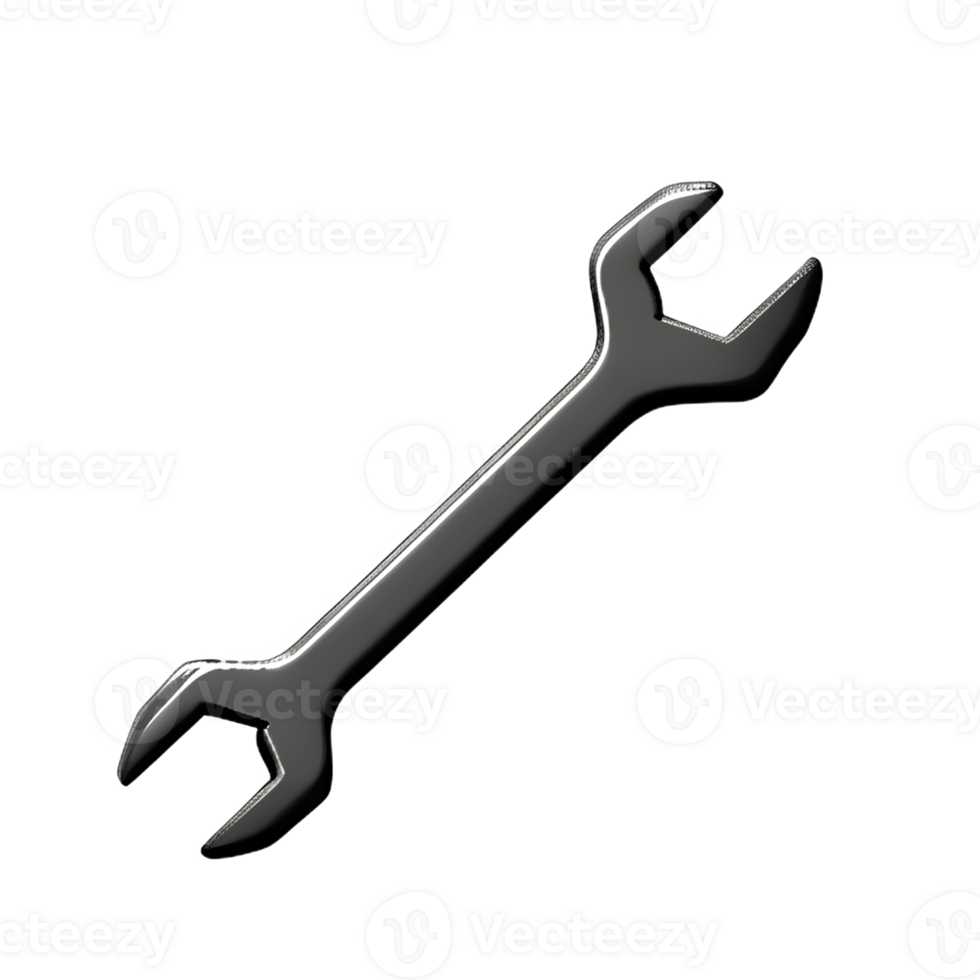 wrench 3d rendering icon illustration png