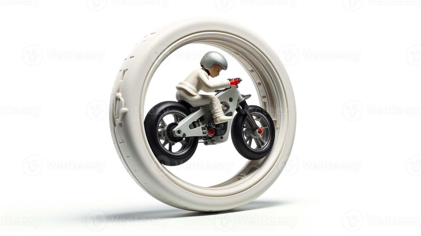 Displaying a 3D miniature Monowheel. Generative AI photo